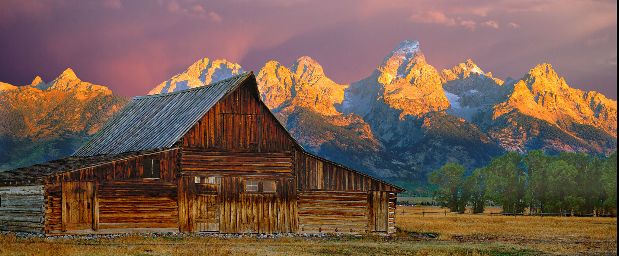 9224,-Teton-Barn-and-Mauve-Dawn,-30x40